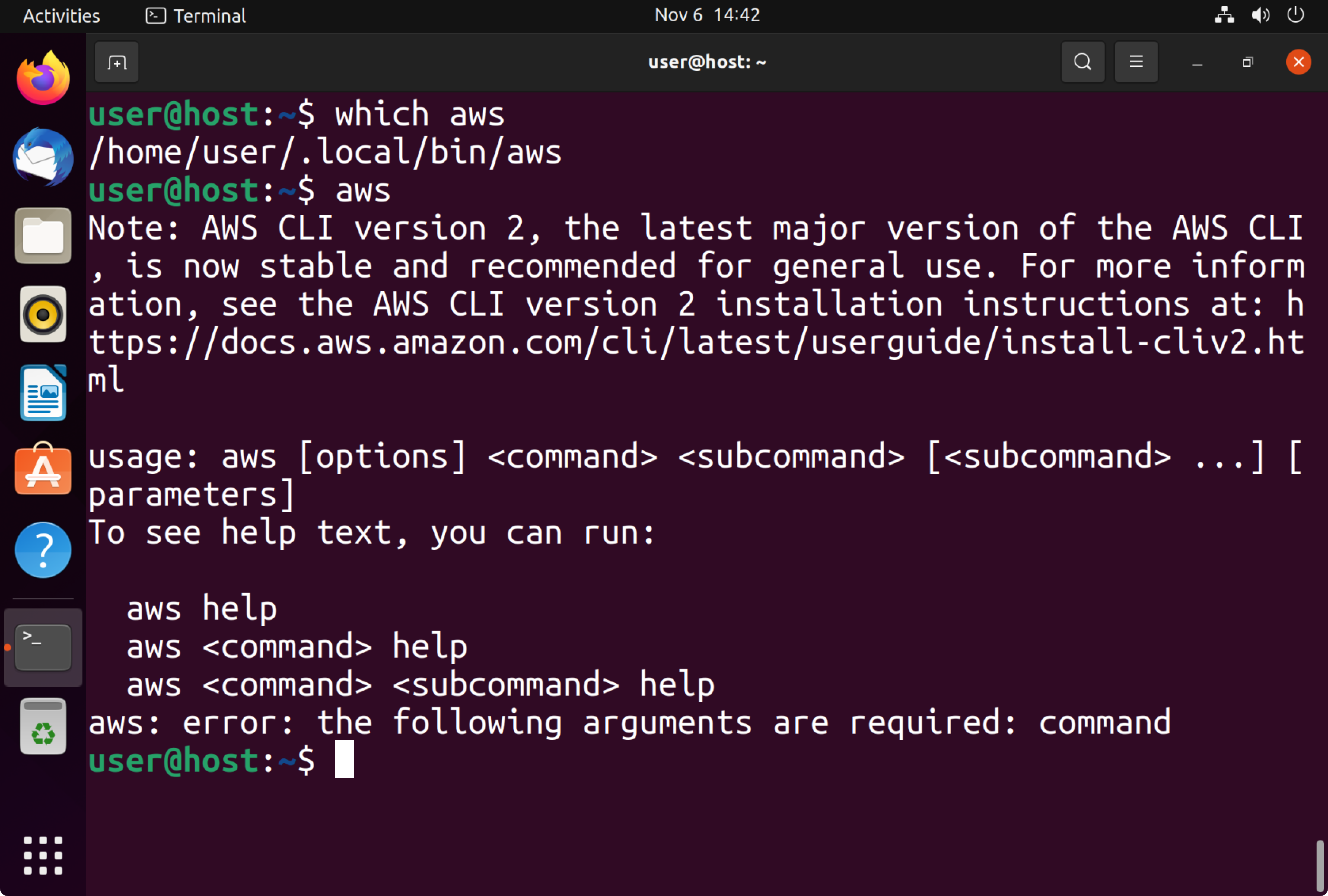 Aws command not found mac after pip install toyporet