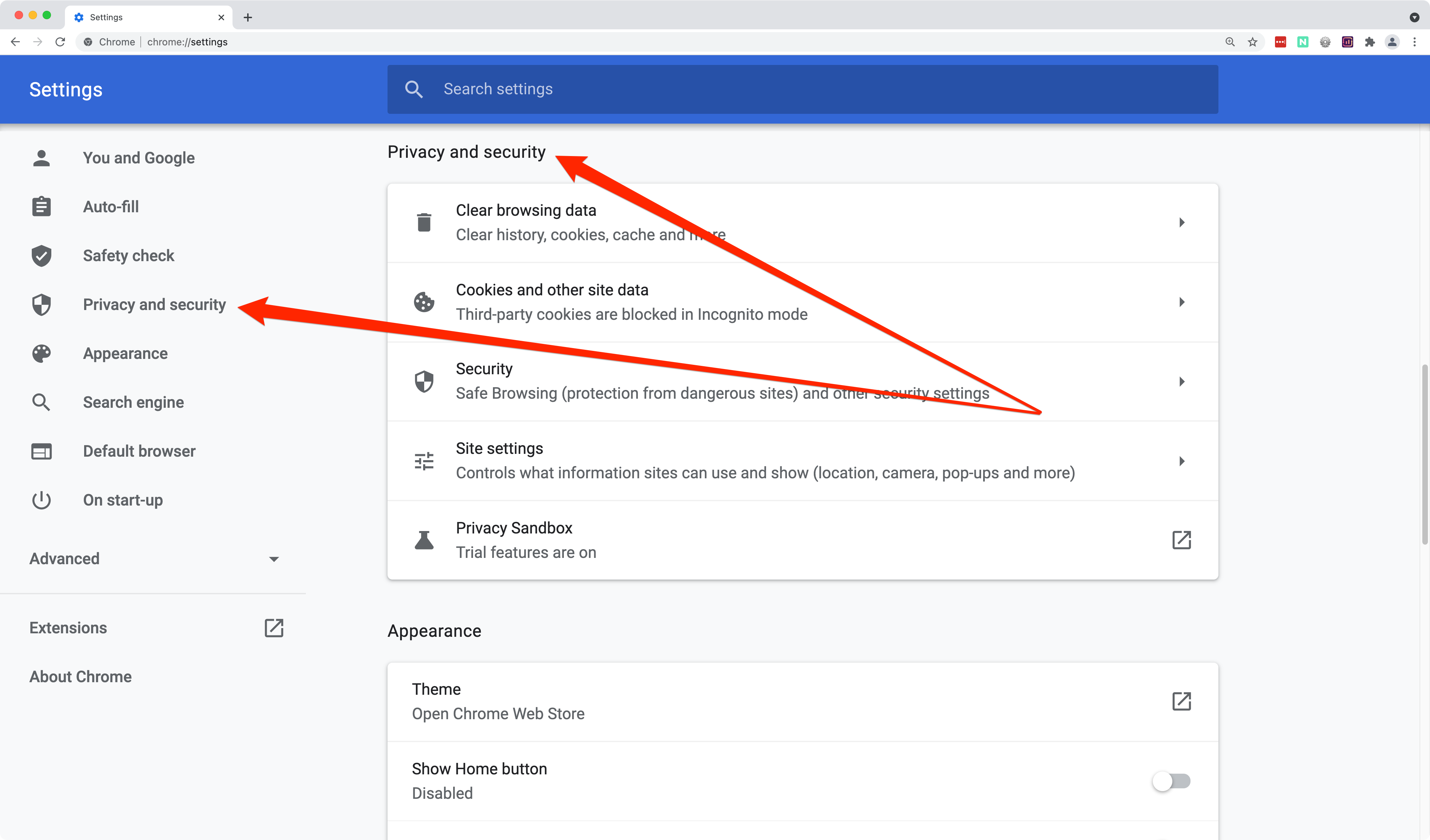 google chrome settings for anonymous surfing