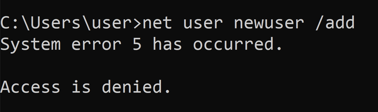 cmd error access is denied