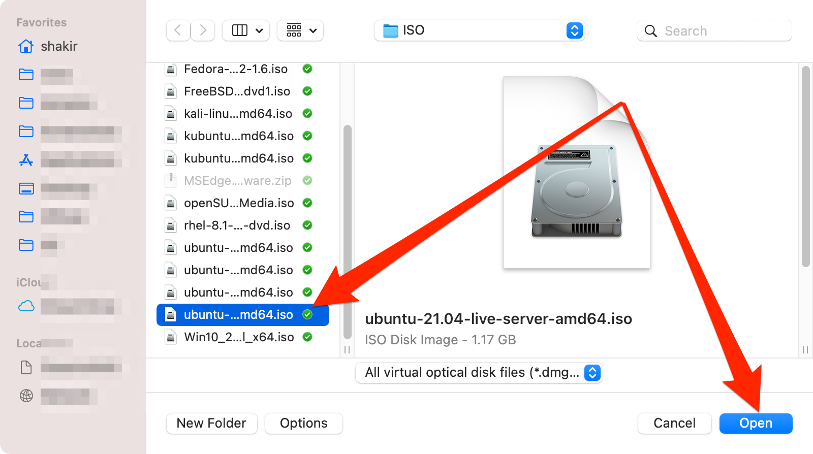 how to choose a virtual optical disk file how to choose a virtual optical disk file